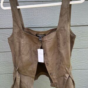 Banana Republic Olive Suede Top